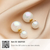 Double-sided Earrings, Faux Pearl earrings, jewelry earrings