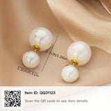 Double-sided Earrings, Faux Pearl earrings, jewelry earrings