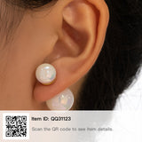 Double-sided Earrings, Faux Pearl earrings, jewelry earrings